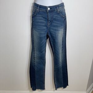 Anthropologie Pilcro Letterpress Parallel Mid-Rise Straight Blue Jeans Size 29